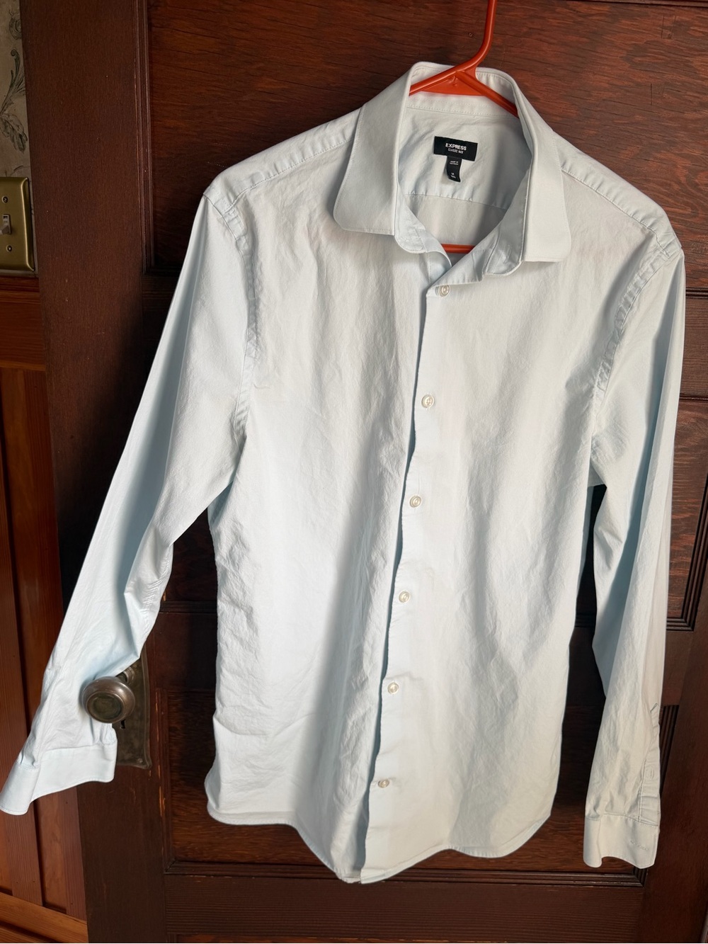 Express Light Blue Men's Dress Shirt - Slim Collar